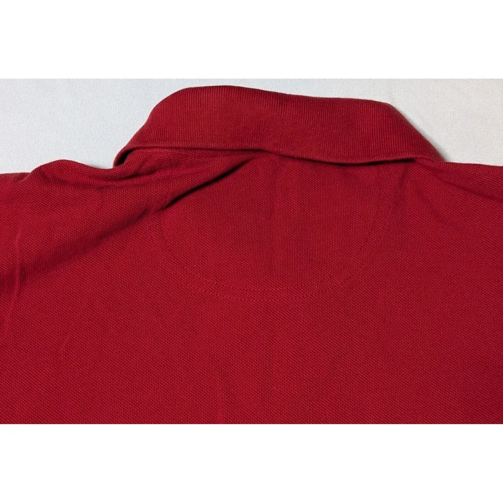 IZOD SILK WASH Men Large Red Cotton Short‎ Sleeve Polo Shirt